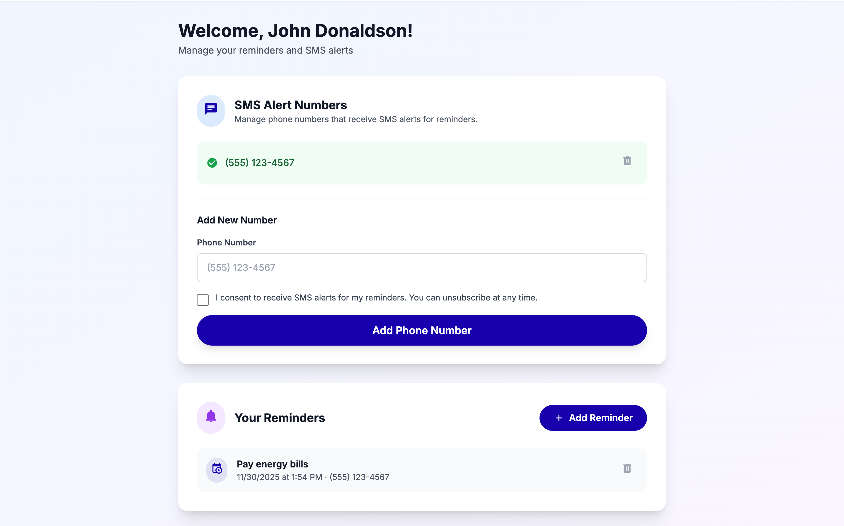 OneMonthlyBill Dashboard Preview